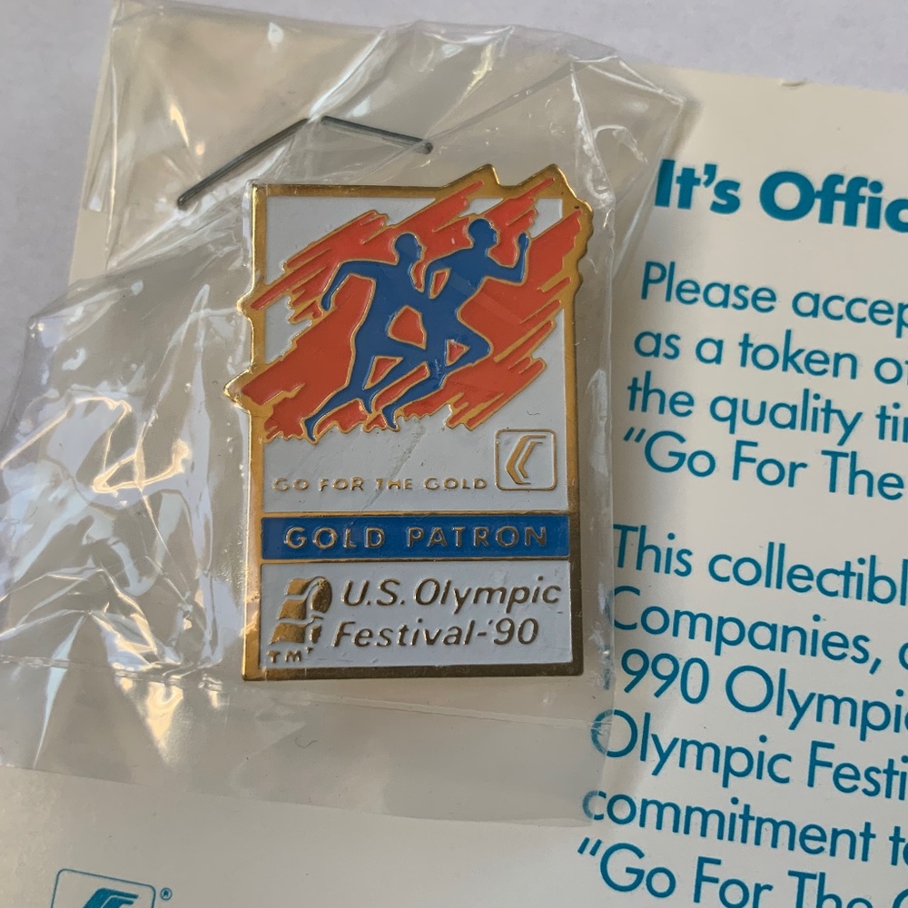 Vintage Olympic Collector Pin 1990 Carlson Companies Go For The Gold